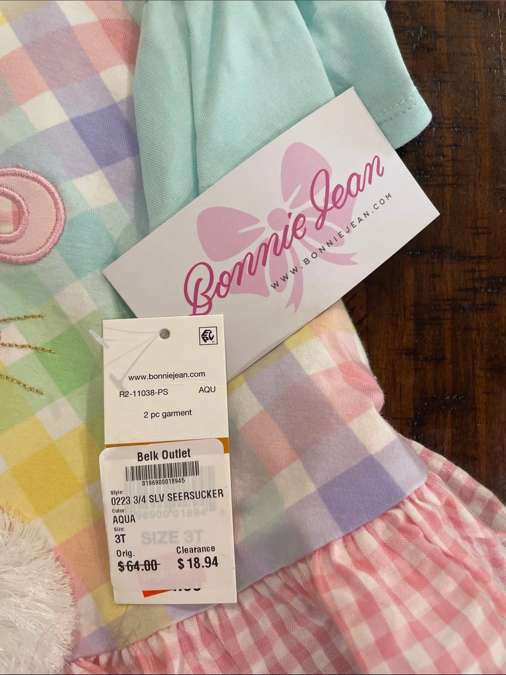 Bonnie Jean Pastel Bunny Tunic & Leggings Set - Mint, Pink, Multi